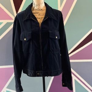 Vintage Dark Blue Velvet Jacket
